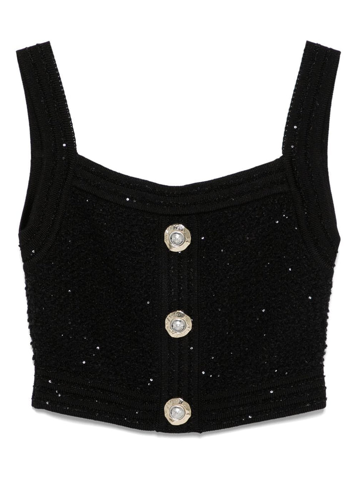 Balmain Topwear Balmain Top Black Balmain Top Black Brand