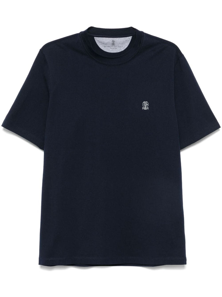 Brunello Cucinelli Topwear Brunello Cucinelli T-shirts and Polos Blue Brunello Cucinelli T-shirts and Polos Blue Brand