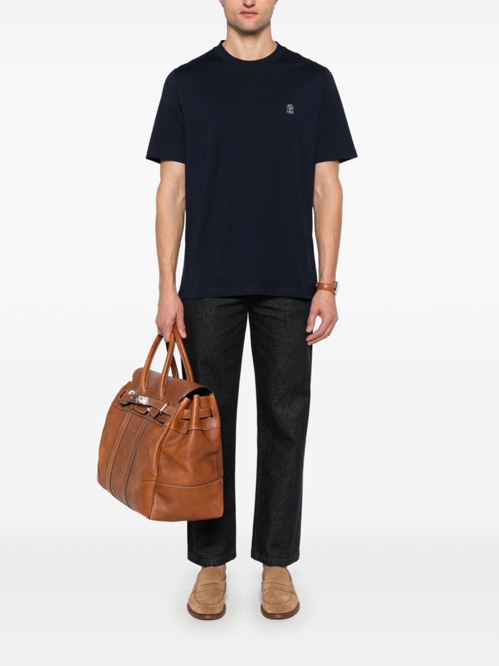 Brunello Cucinelli Topwear Brunello Cucinelli T-shirts and Polos Blue Brunello Cucinelli T-shirts and Polos Blue Brand