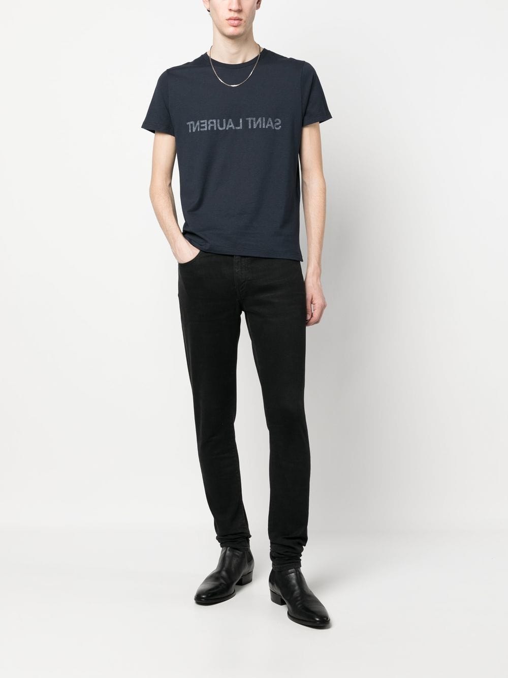 Saint Laurent Topwear Saint Laurent T-shirts and Polos Blue Saint Laurent T-shirts and Polos Blue Brand