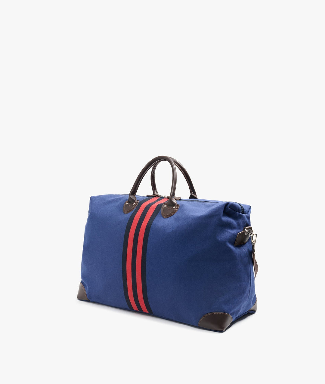 My Style Bags Travel Bags My Style Bags Harvard Rugby Duffel Travel Bag in Blue with Red/Black Stripes for Men Brand