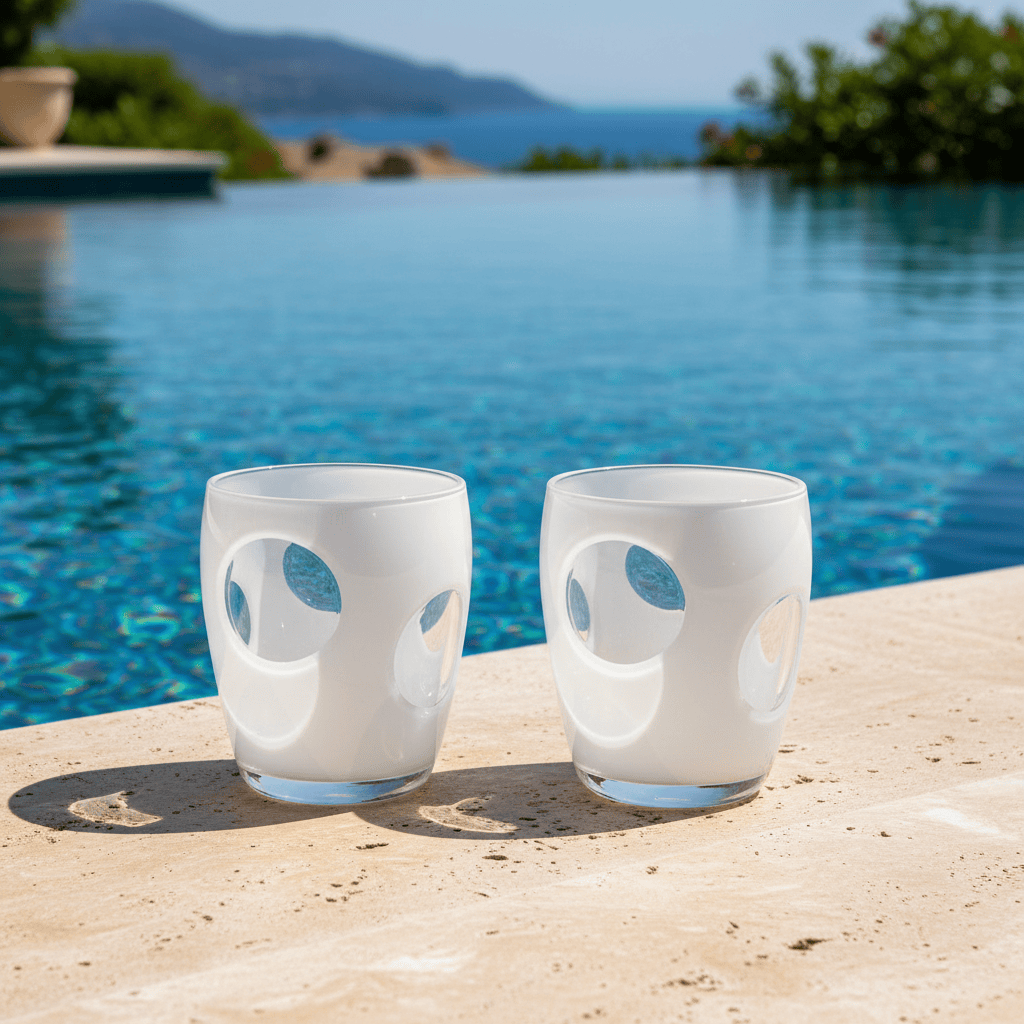 Mario Luca Giusti Fisheye Set of 2 Tumblers White Brand Tumblers
