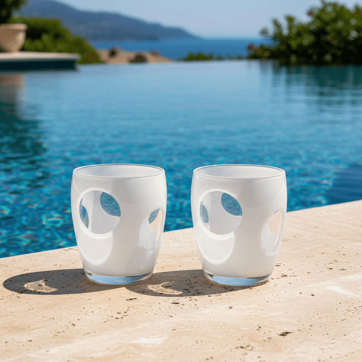 Mario Luca Giusti Fisheye Set of 2 Tumblers White Brand Tumblers