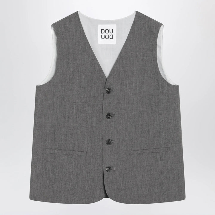 Douuod - Grey single-breasted vest Brand Vests 10