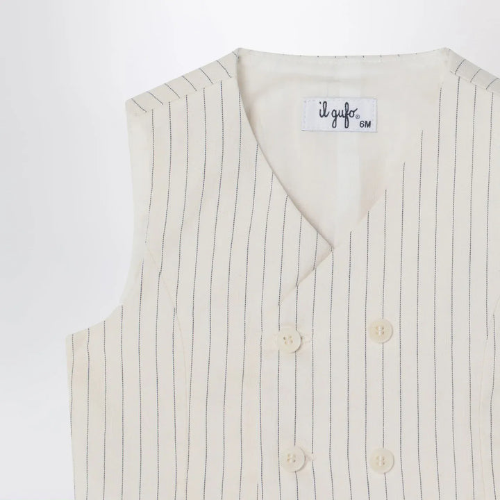 Il Gufo - Double-breasted vest in pinstriped cotton Brand Vests 6M