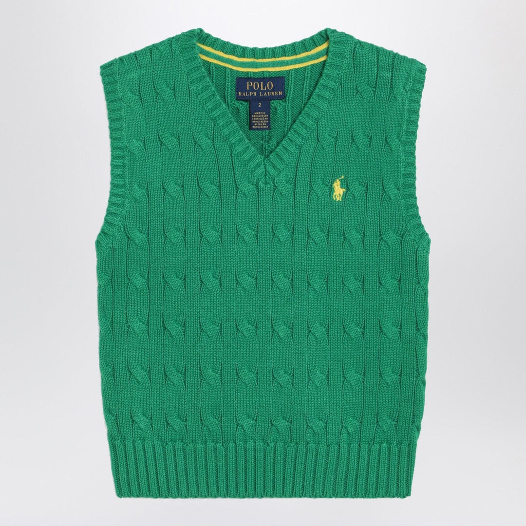 Vests Polo Ralph Lauren - Green cable-knit cotton vest Brand