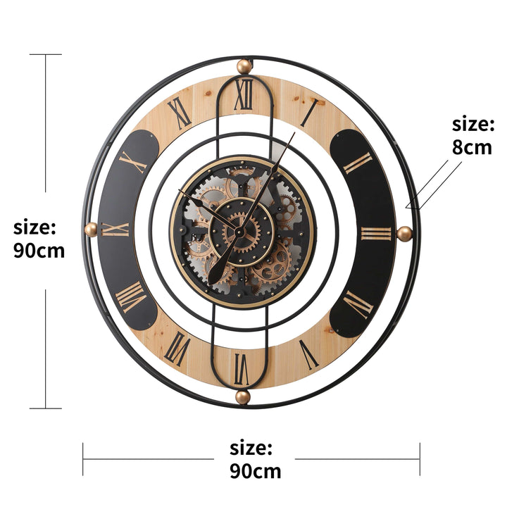 Chilli Wall Clock Farm House Round Moving Cogs Wall Clock Brand