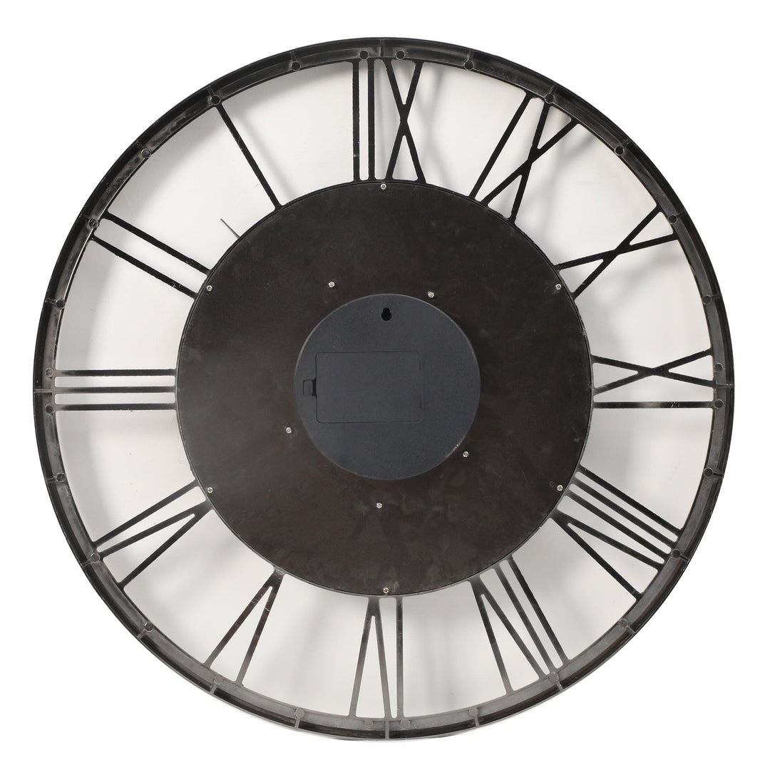 Chilli Wall Clock Iron 2 Round Industrial Moving Cogs Wall Clock - Silver Wash Brand