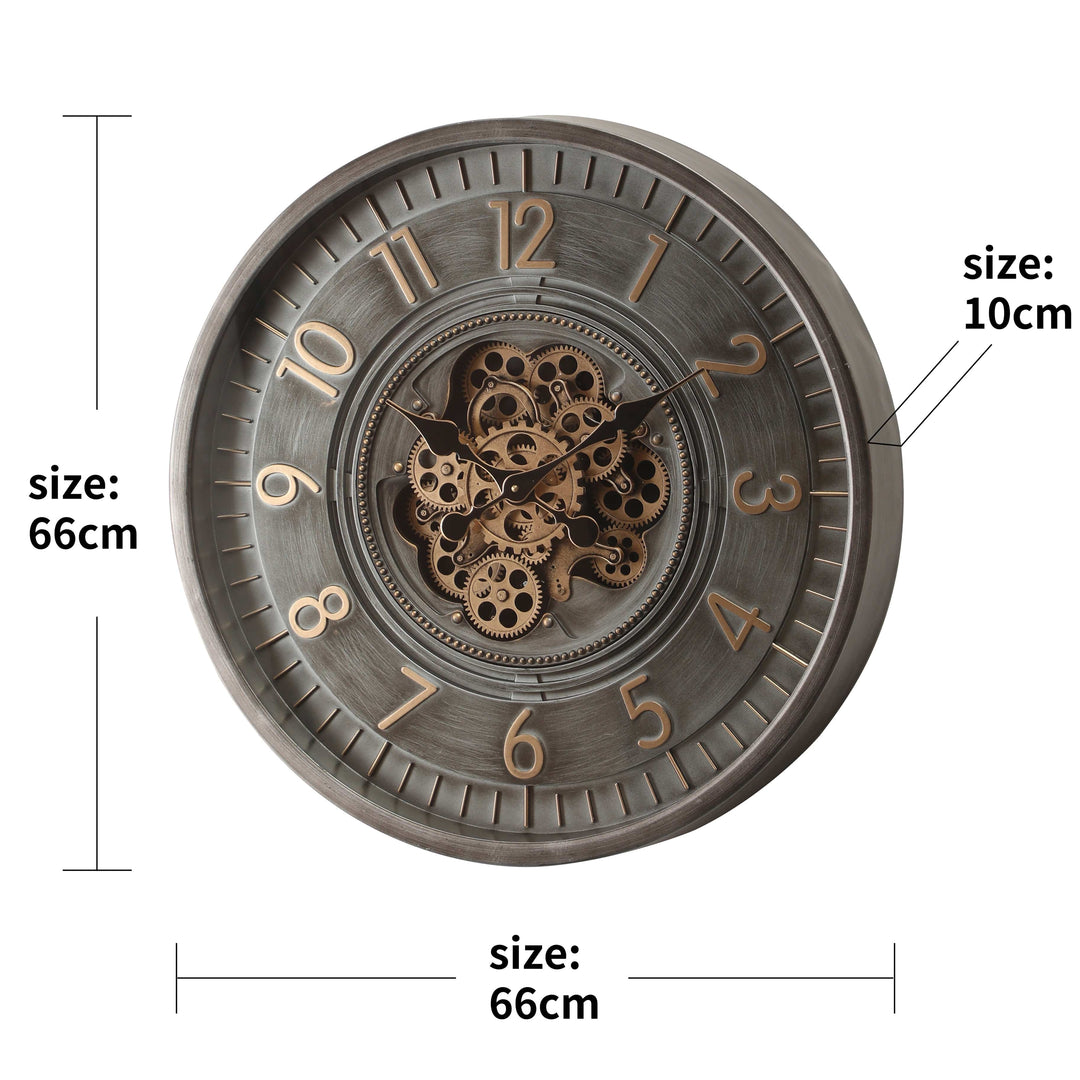 Chilli Wall Clock Krugg Round Moving Cogs Wall Clock Brand