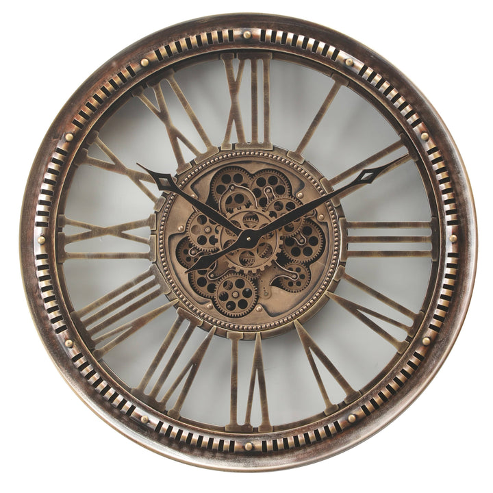 Chilli Wall Clock Majestic Round Industrial Moving Cogs Wall Clock Brand