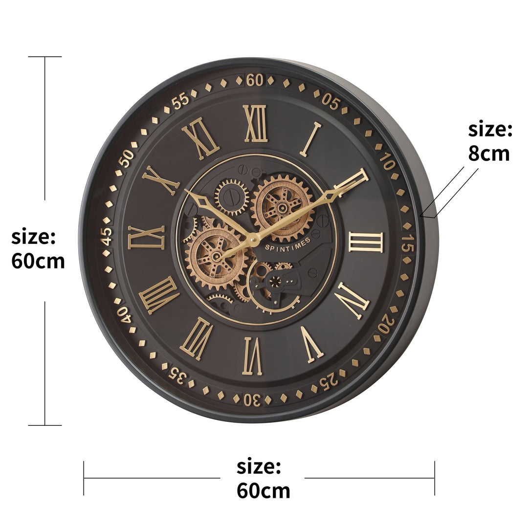 Chilli Wall Clock Patrizio Round Moving Cogs Wall Clock Brand