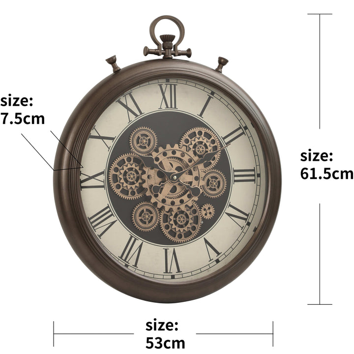 Chilli Wall Clock Roma Stopwatch Industrial Moving Cogs Wall Clock Brand