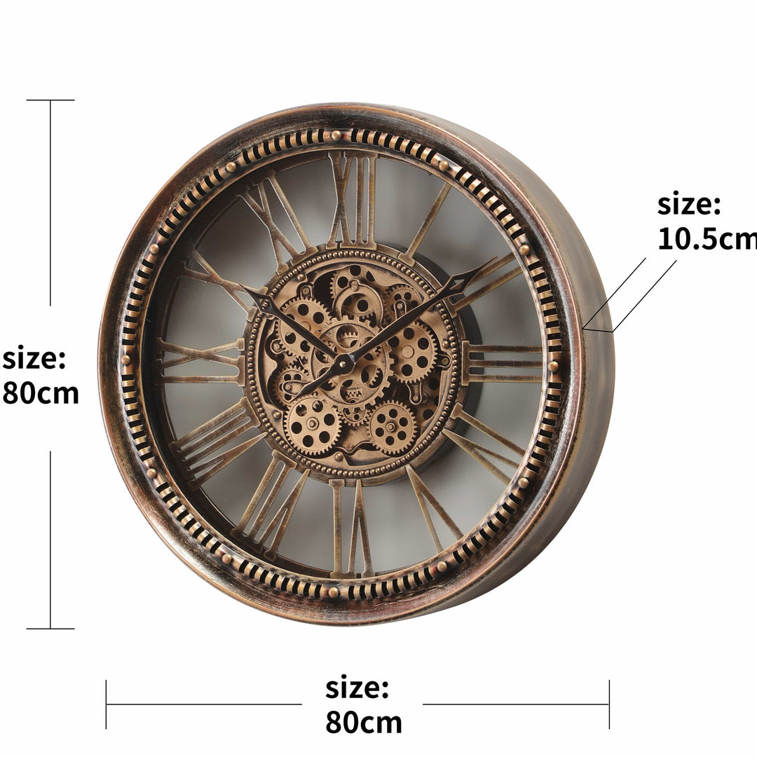 Chilli Wall Clock The Majesty Round Industrial Moving Cogs Wall Clock Brand