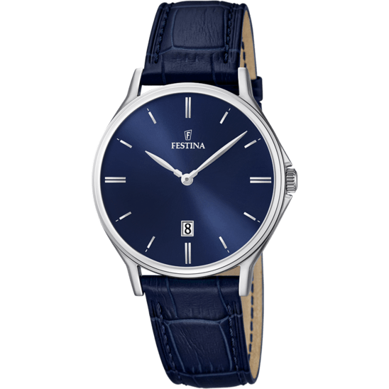 Festina Watch Festina Men's Blue Classics Leather Watch Bracelet F16745/3 Brand