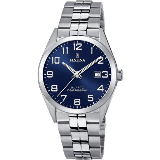 Festina Watch Festina Men's Blue Classics Stainless Steel Watch Bracelet F20437/3 Brand