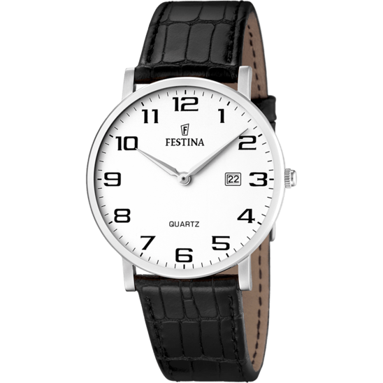 Festina Watch Festina Men's White Classics Leather Watch Bracelet F16476/1 Brand