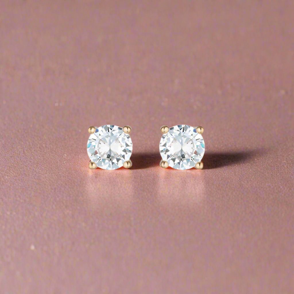 Georgini Gold Moissanite Studs 1tcw In 9ct Rose Gold