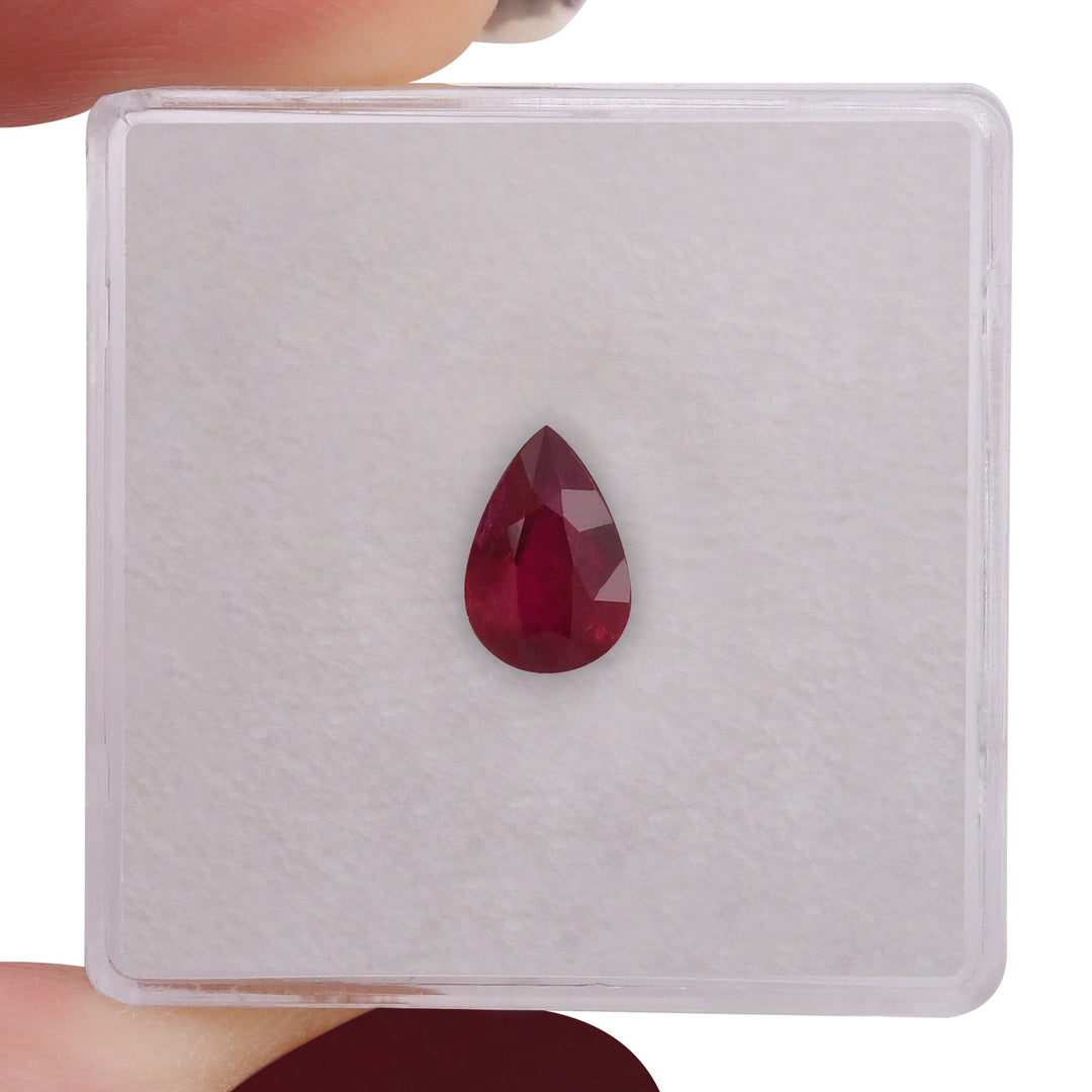 1.00 Carat Red MOZAMBIQUE Pear Ruby
