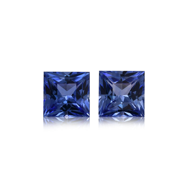 5.60 Carat Blue SRI LANKAN Princess Sapphires Pair