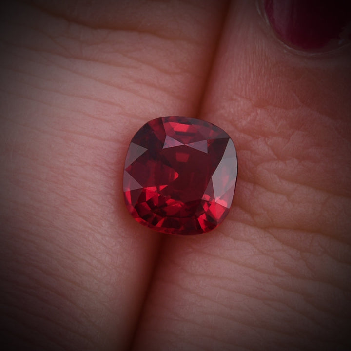 1.63 Carat Red MOZAMBICAN Cushion Ruby GIA