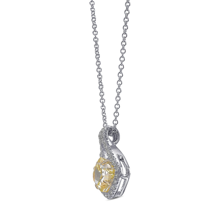 LEIBISH 1.24ct Fancy Yellow Cushion Diamond Drop Pendant