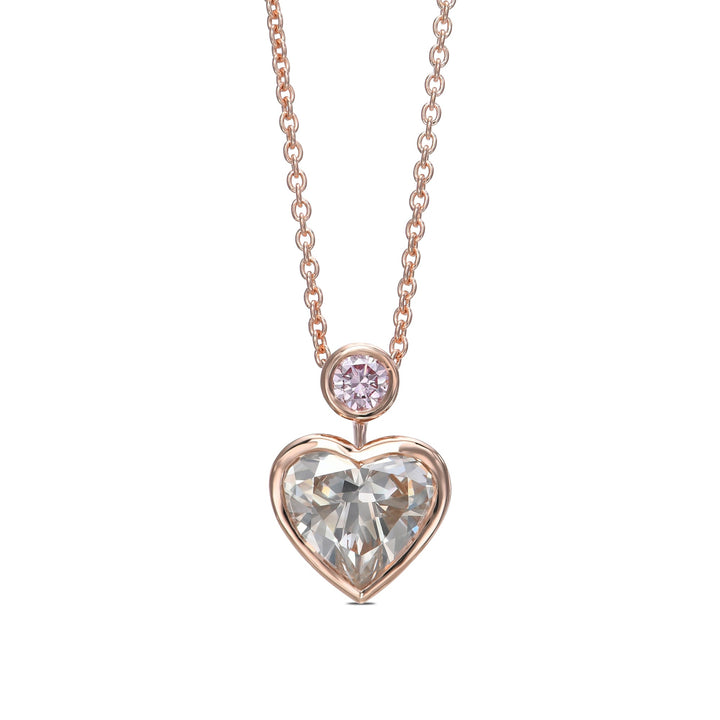 LEIBISH 2.01ct Fancy Light Gray Heart &amp; Pink Diamond Pendant