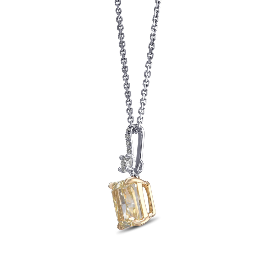 LEIBISH 1.53ct Fancy Light Yellow Radiant Diamond Drop Pendant