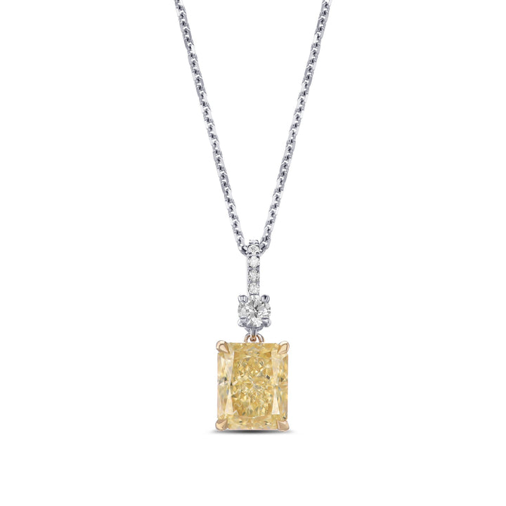 LEIBISH 1.53ct Fancy Light Yellow Radiant Diamond Drop Pendant