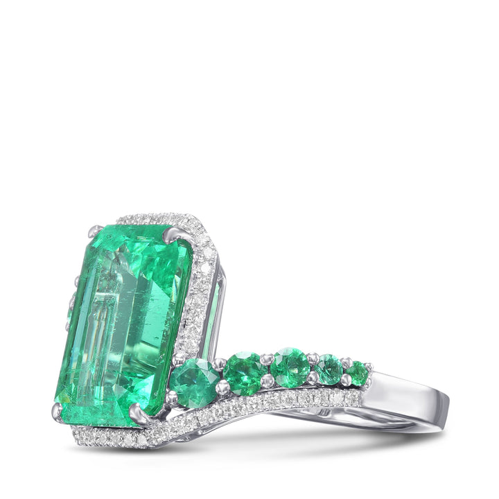 LEIBISH 3.75ct Muzo Emerald &amp; Diamond Couture Ring