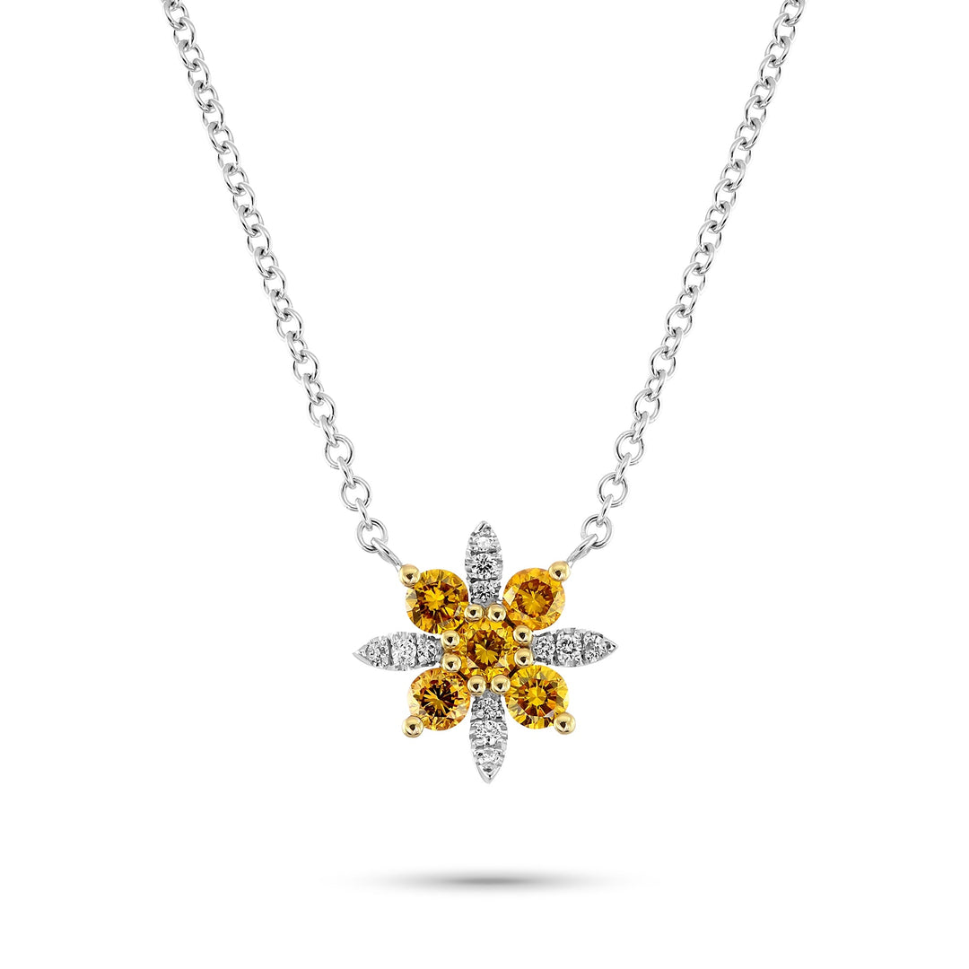 Fancy Vivid Orange Yellow Diamond Pave Pendant