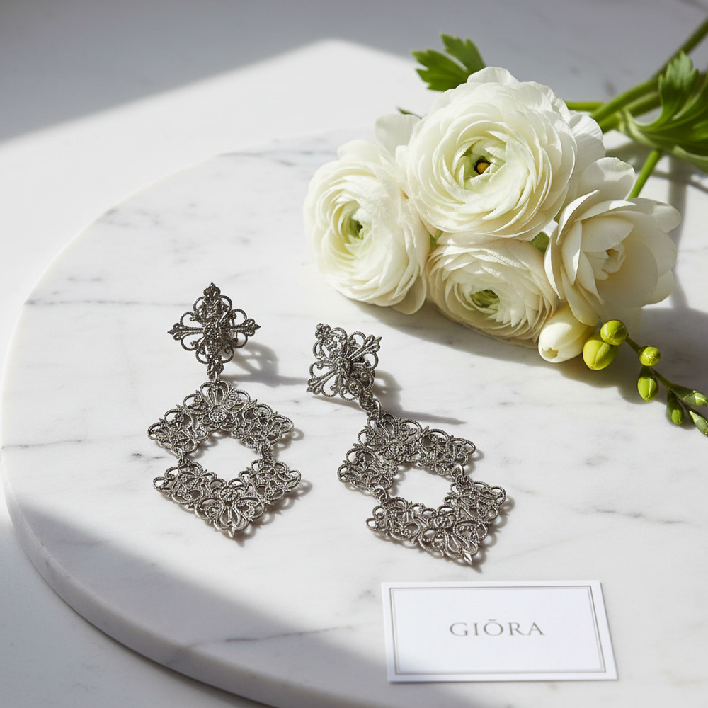 Marble & White Flowers